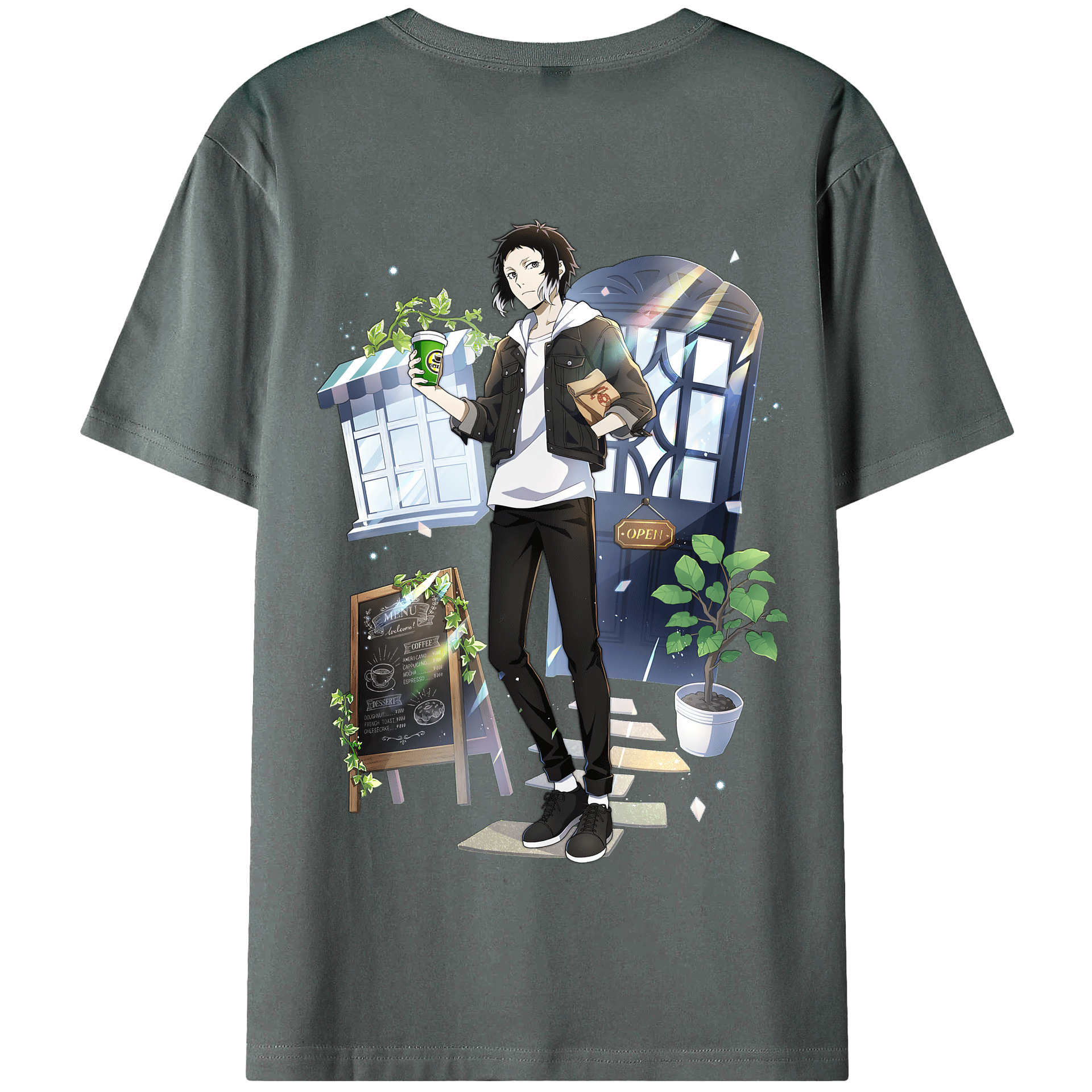 （画像用） 文豪ストレイドッグス Bungo Stray Dogs 綿100％半袖Tシャツ（背面プリント）